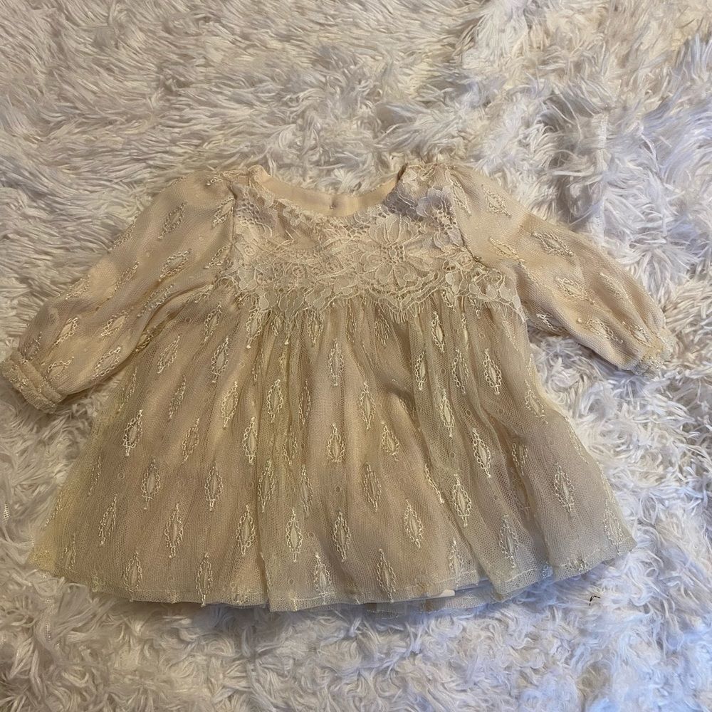 *NWOT* Nannette Baby 6M Ivory Lace Dress